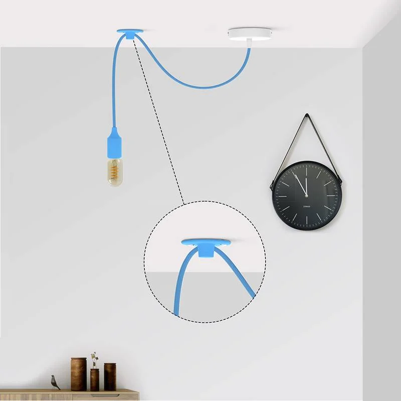 Green vintage iron ceiling hook with silicone finish, 4.5 cm wide, 2.5 cm height, includes neck for spider light accessories