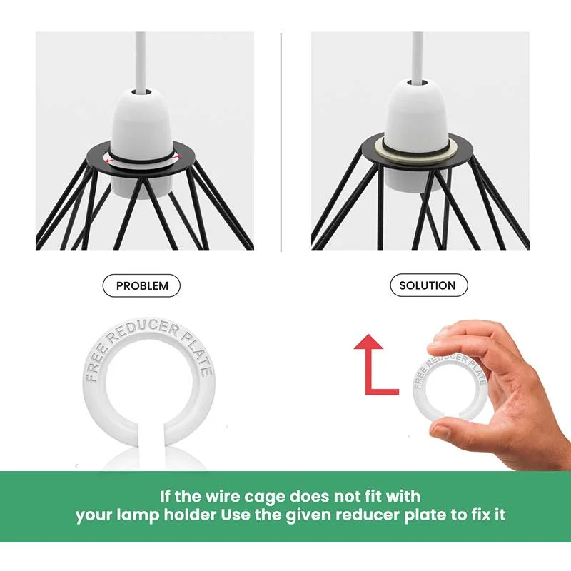 black diamond wire cage lampshade, industrial ceiling light shade for E27 base