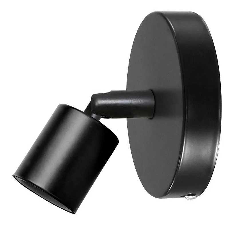 Black wall sconce with adjustable 180° swing arm, metal vintage design for E27 bulb