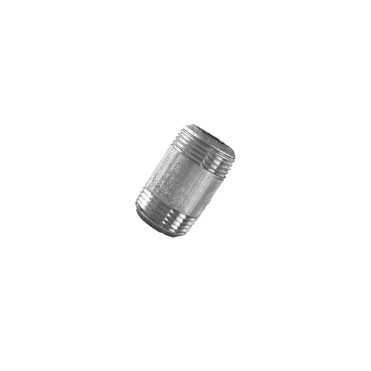 3/4-inch galvanized iron threaded pipe, 4cm long, ends male BSP, pictured in packaging – indoor outdoor pipe fitting