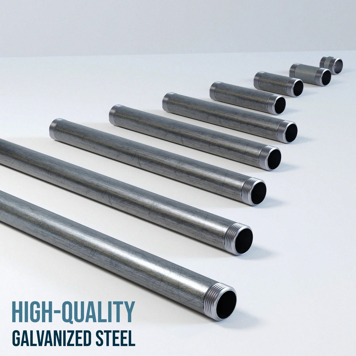 Galvanized iron 3/4″ male-to-male pipe fitting, 250 mm length, in original packaging.