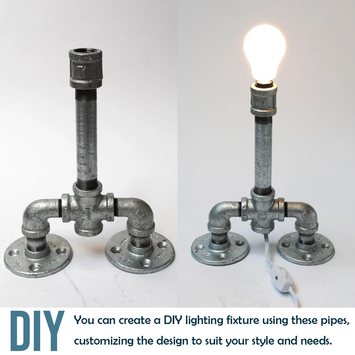 25cm galvanized iron pipe fittings with dual 3/4 inch threaded ends, ready for installation