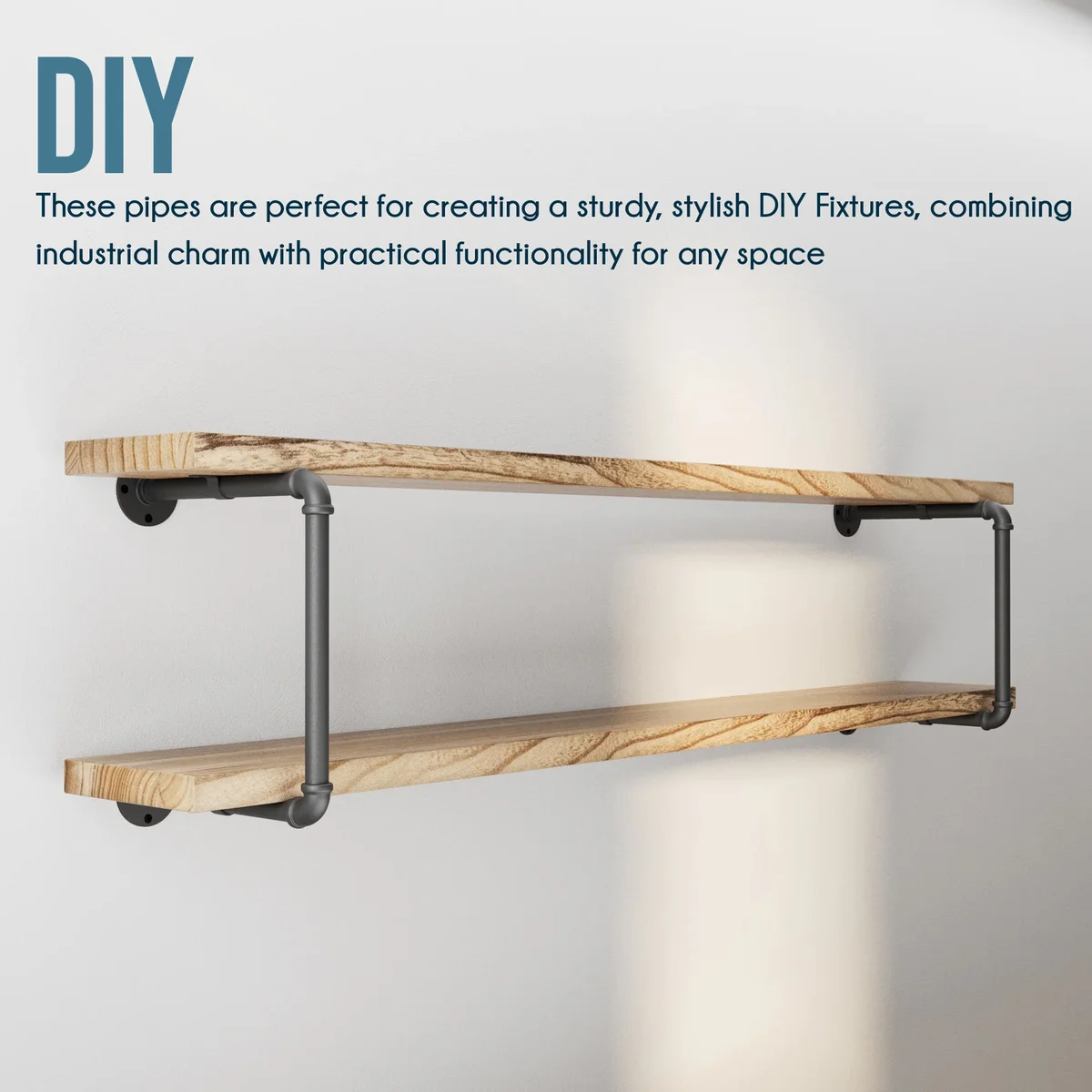 3/4 inch pipe light fittings: galvanized cast iron barrel with screw connection, vintage industrial style.