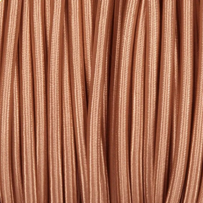 Rose gold braided cable with three cores, 7mm outer diameter, 5m length.