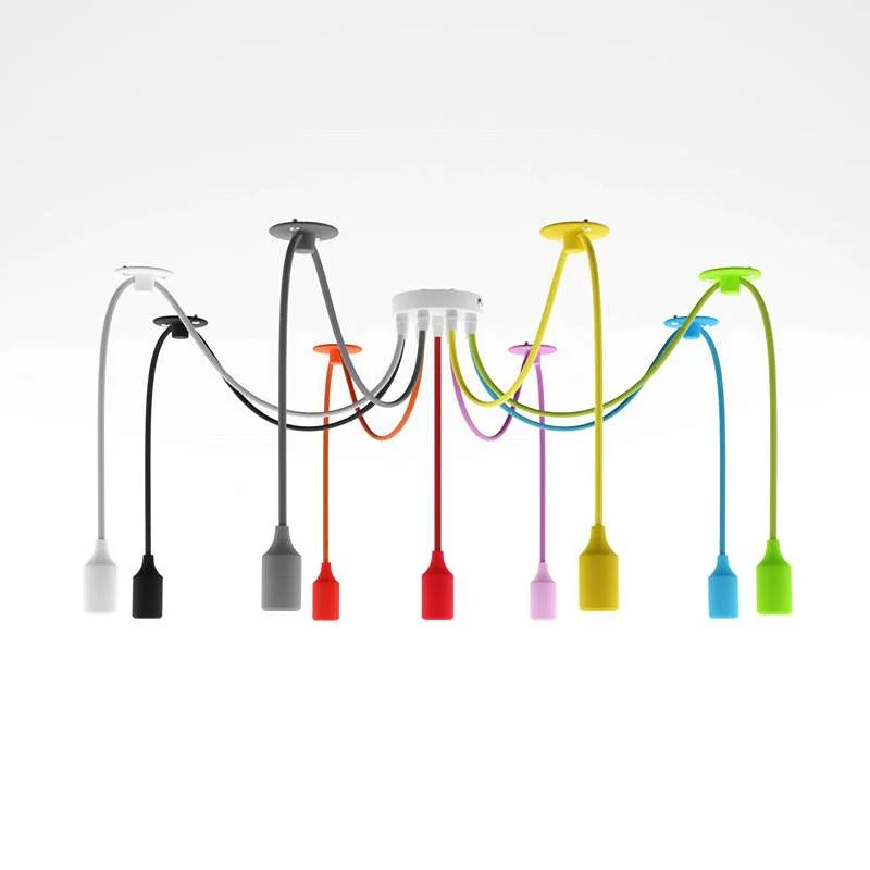 9 head pendant light with adjustable multi‑colour pendants on a modern spider pendant frame