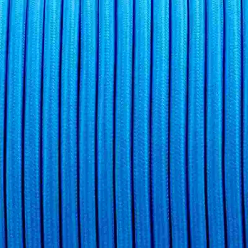 10m blue fabric cable with 3‑core round vintage braided design on continuous roll