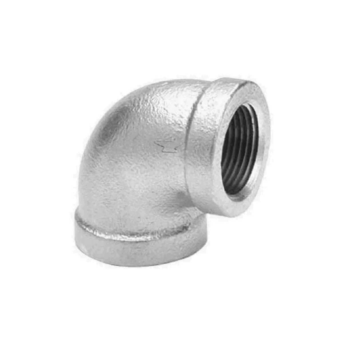 Galvanised iron pipe fittings – 90 degree bend elbow made of malleable iron