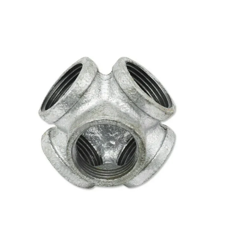 3 way pipe light fittings in galvanized cast iron, featuring screw connections for DIY lamp and shelf brackets.