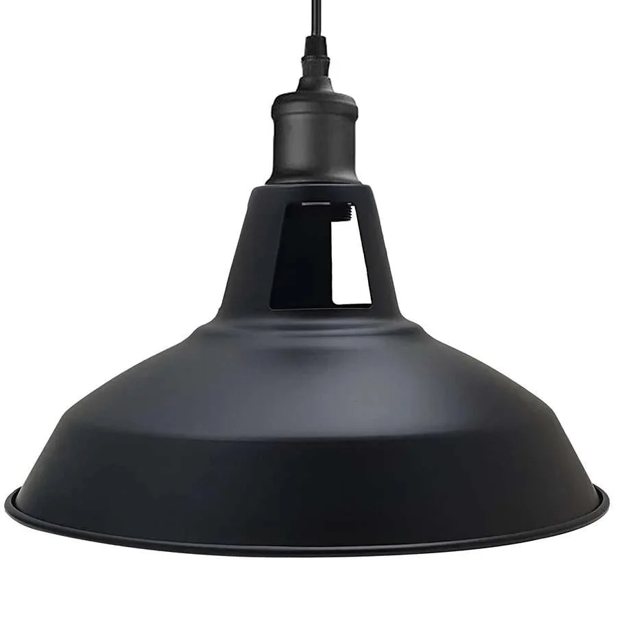 Modern hanging light with metal shade and PVC cable, vintage retro industrial style pendant