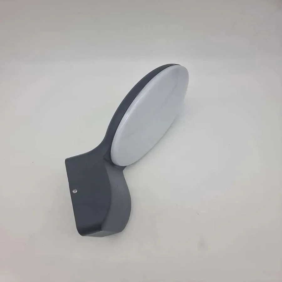 Black die‑cast aluminium LED wall lamp with warm white light, modern upright design, 12 W, IP54 weatherproof.