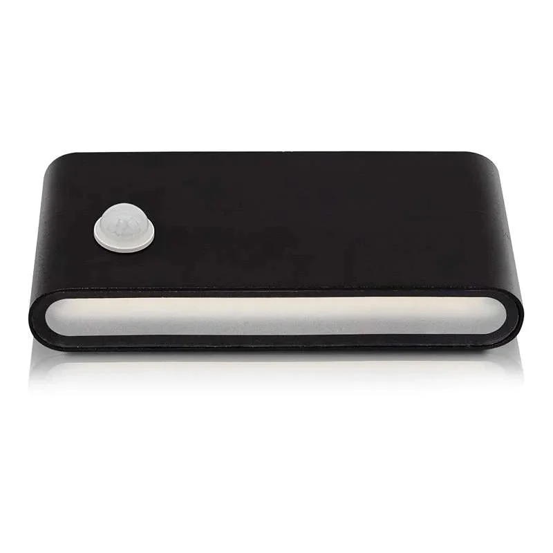 12W LED motion sensor porch lights – modern dual‑head aluminium wall lighting with warm white LED, motion detector, white/black finish.