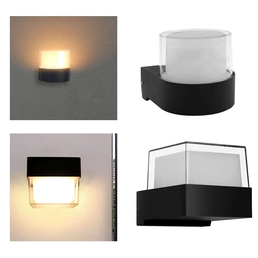 Aluminium 7W LED wall light with double‑layer PC mask, adjustable beam – suitable for indoor outdoor wall light.