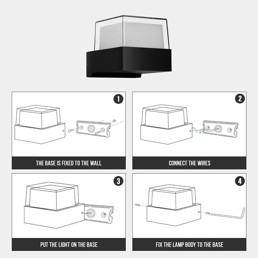 Modern 7W LED wall light in die‑cast aluminium, round shape with double‑layer PC mask, casting warm white LED light