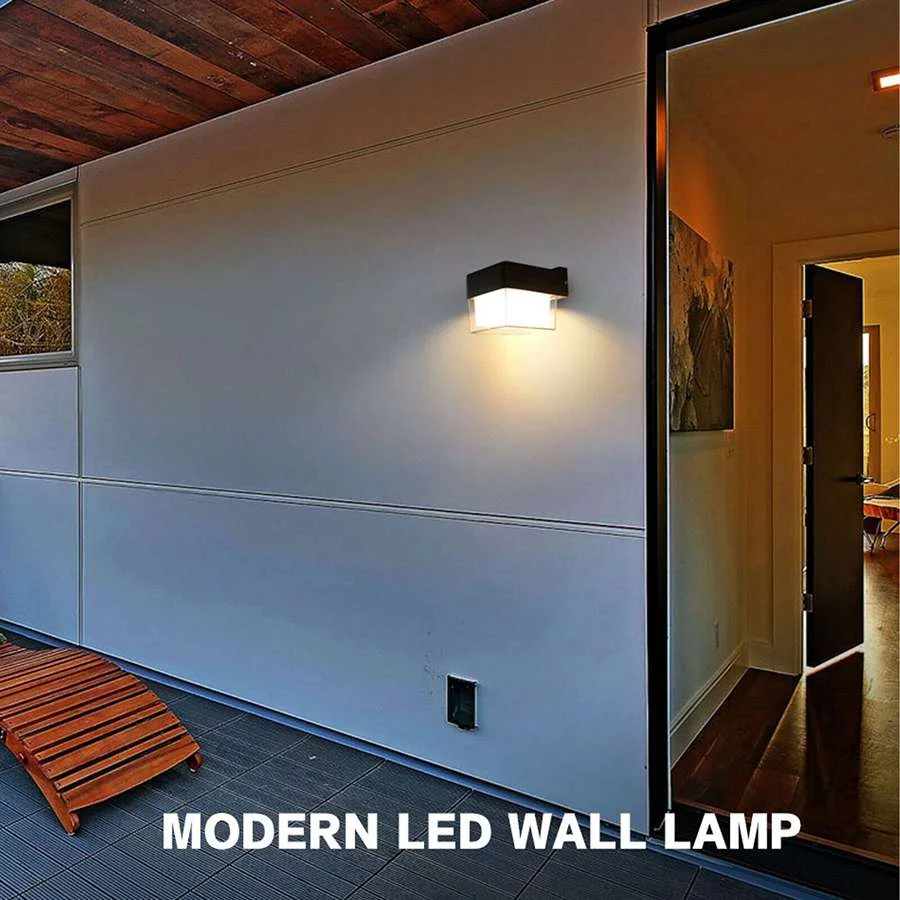 7W LED wall light in sleek white design with dual PC mask, mounted on wall, showing adjustable beam