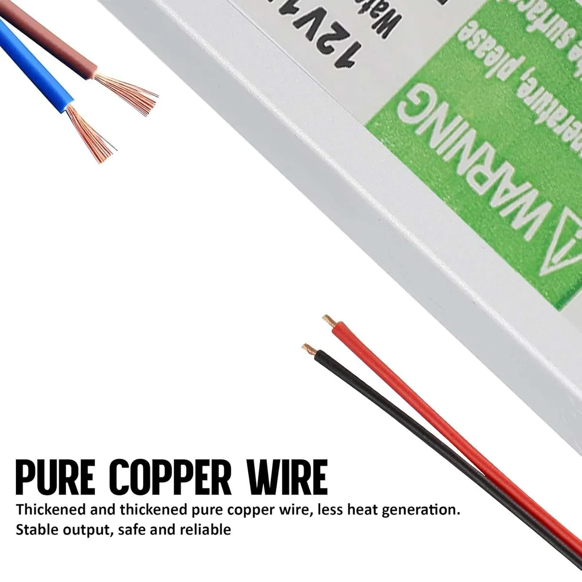 Aluminium LED driver, IP67 waterproof, 12V constant voltage, 10W, aluminium alloy casing with rubber‑sealed cables