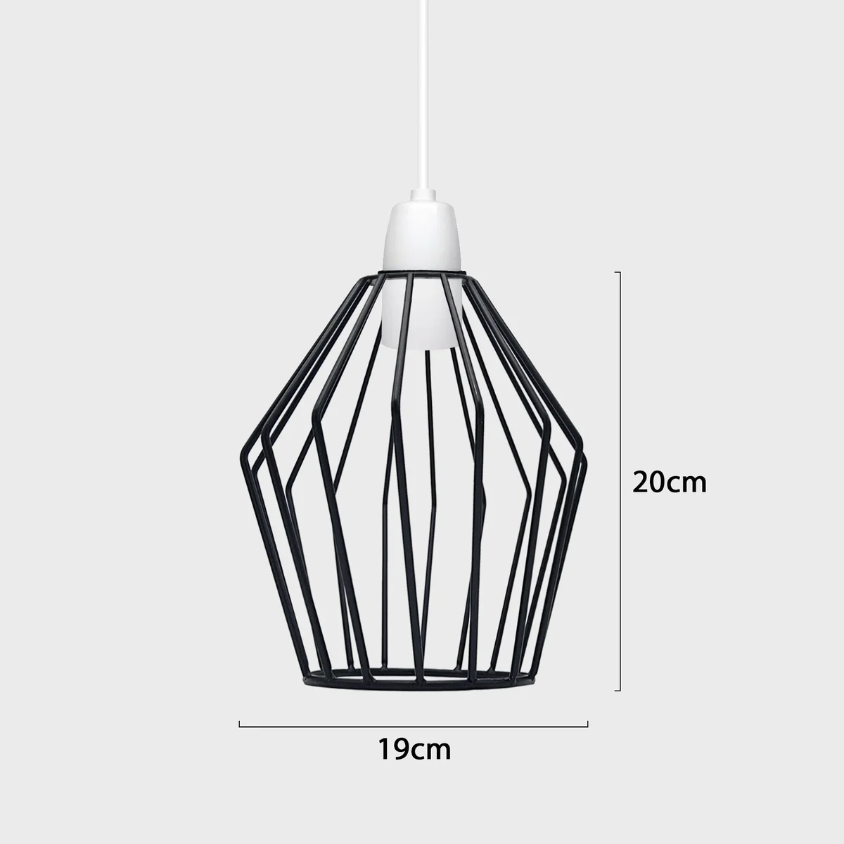 Diamond‑shaped metal wire lampshade in rose gold finish for indoor ceiling lighting, rustic industrial design.