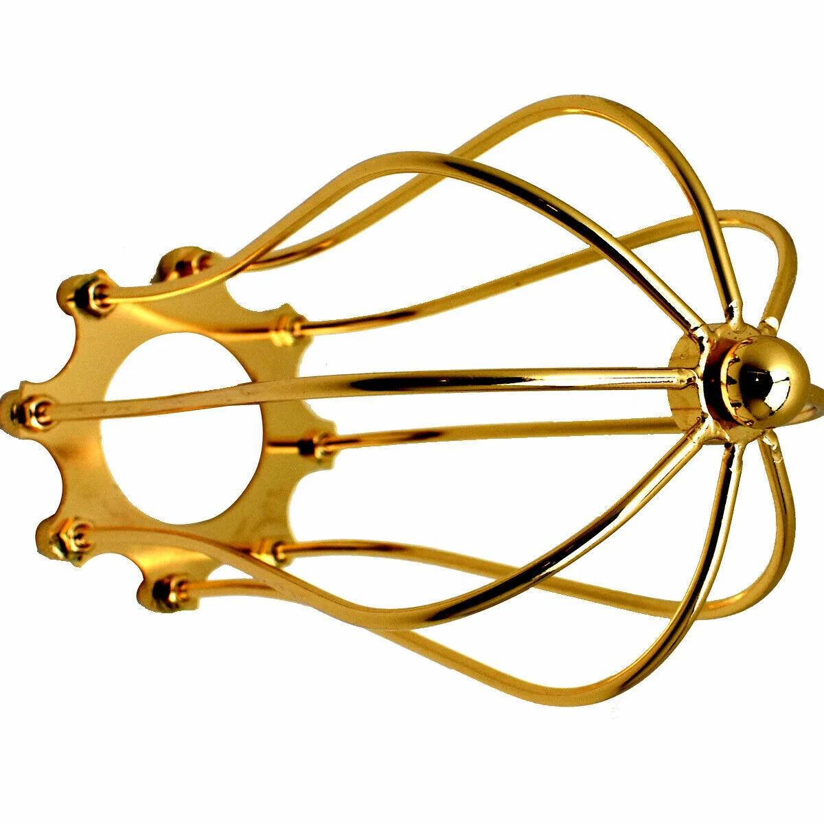 Gold vintage balloon wall light with rustic metal cage shade