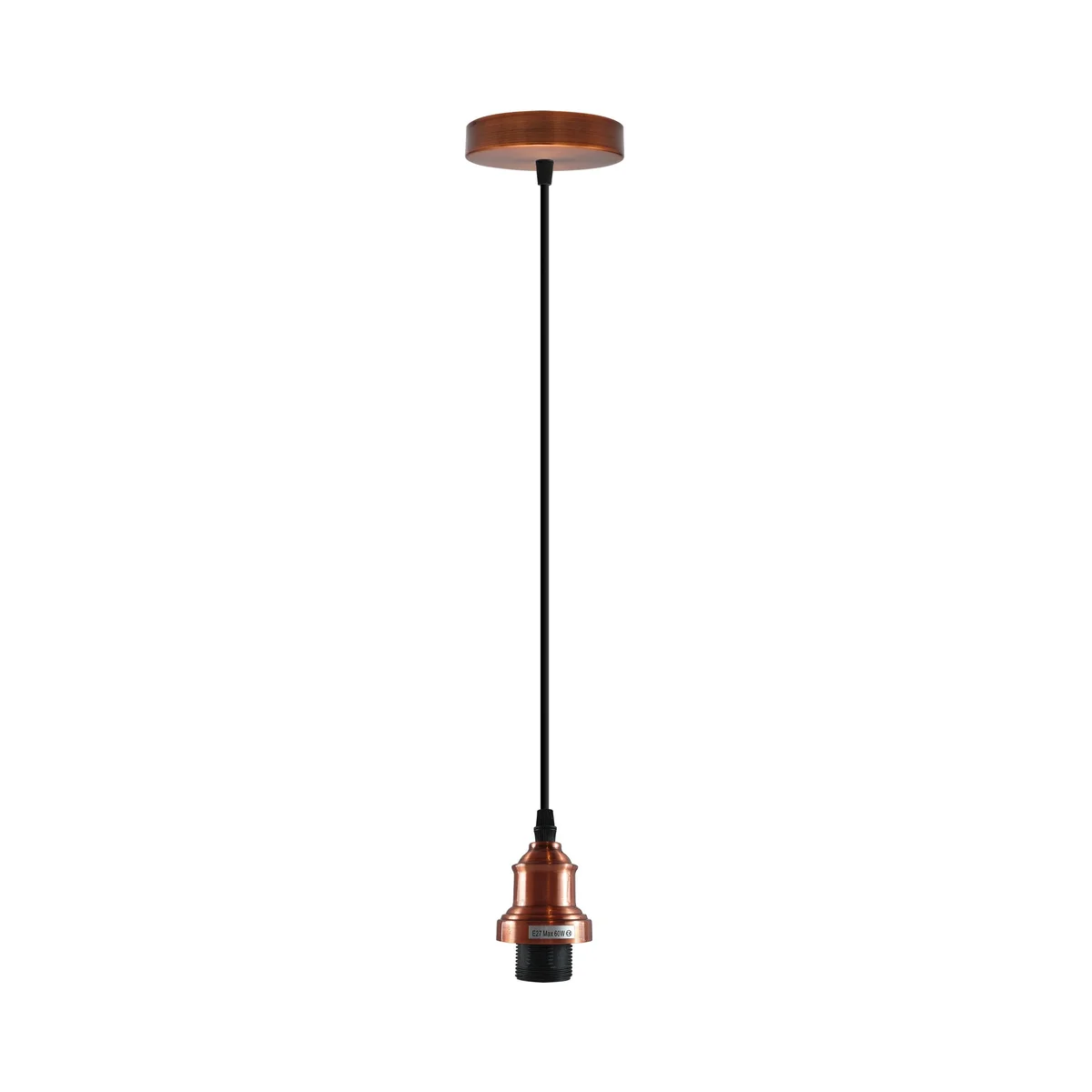 Metal industrial pendant lamp with adjustable 95 cm cable, featuring an E27 bulb holder, vintage style for living rooms