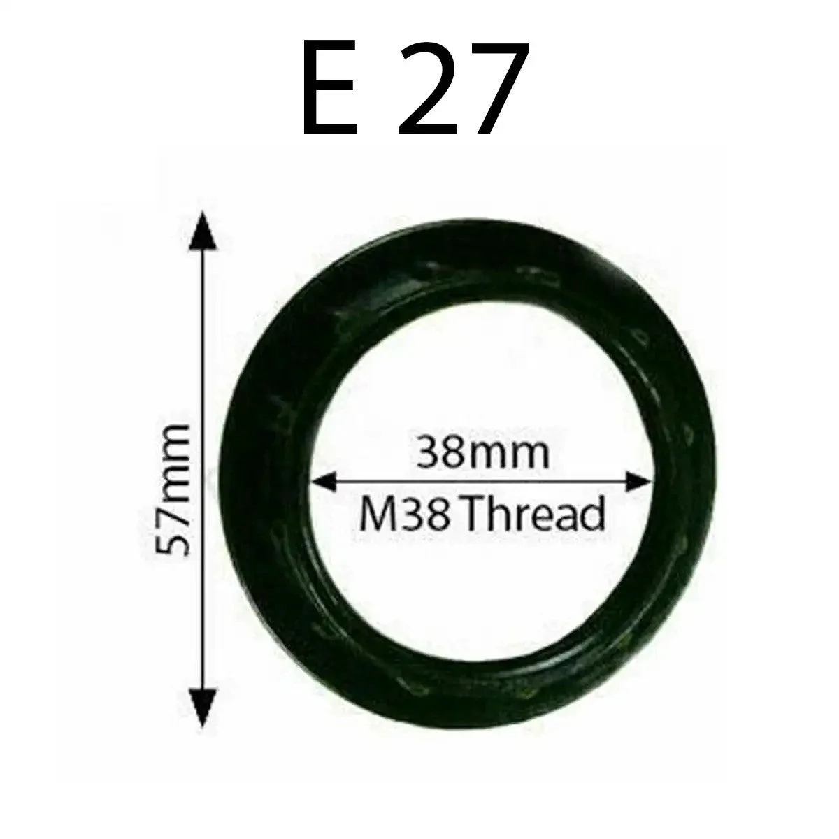 White plastic E27 lampshade fitting adapter with screw collar for table and ceiling lights