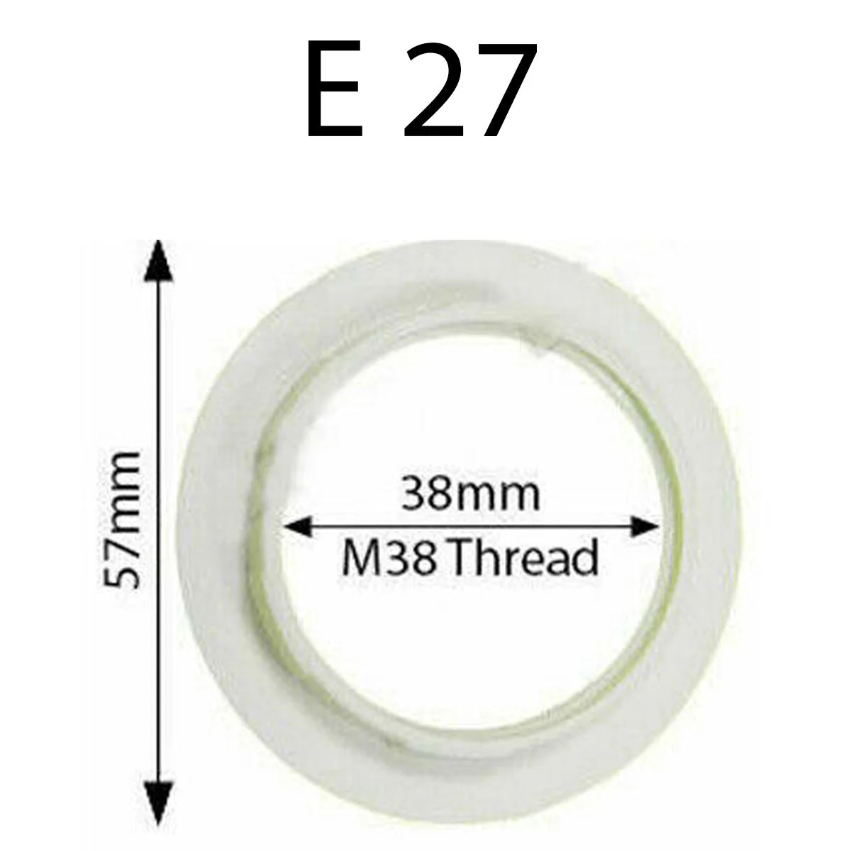 White/black 40 mm plastic E27 bulb holder ring with screw connectors for lampshade.