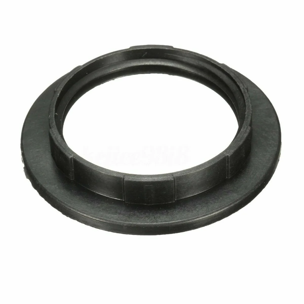 White/black plastic lampshade screw collar ring for E27 bulbs, 40 mm diameter with screw connectors.