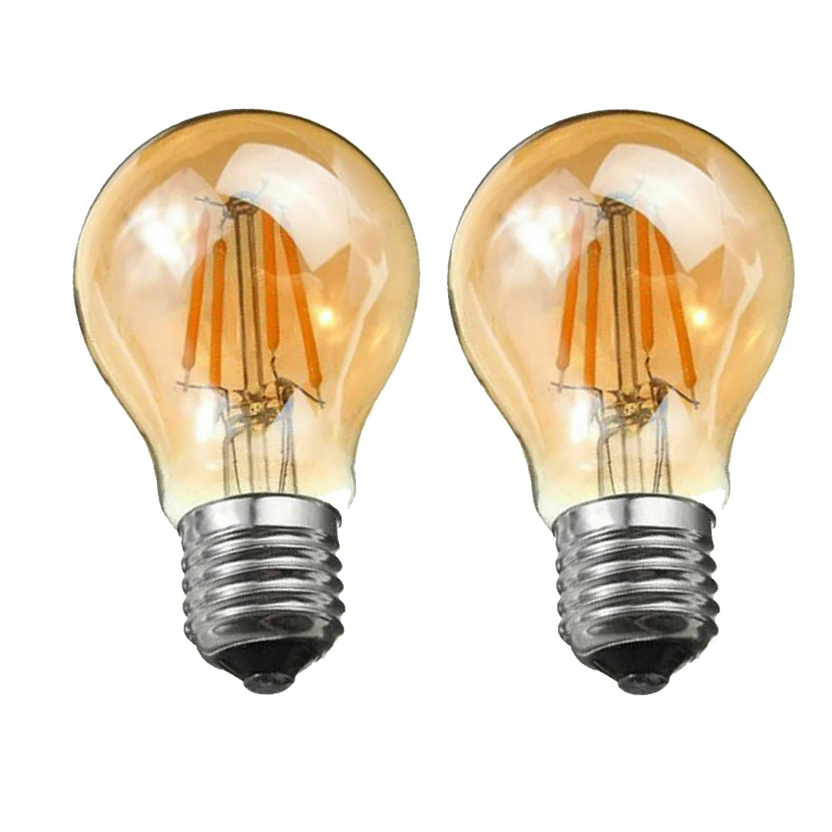 Small amber glass globe 4W LED bulb with subtle filament look, E27 screw base, suitable for chandeliers