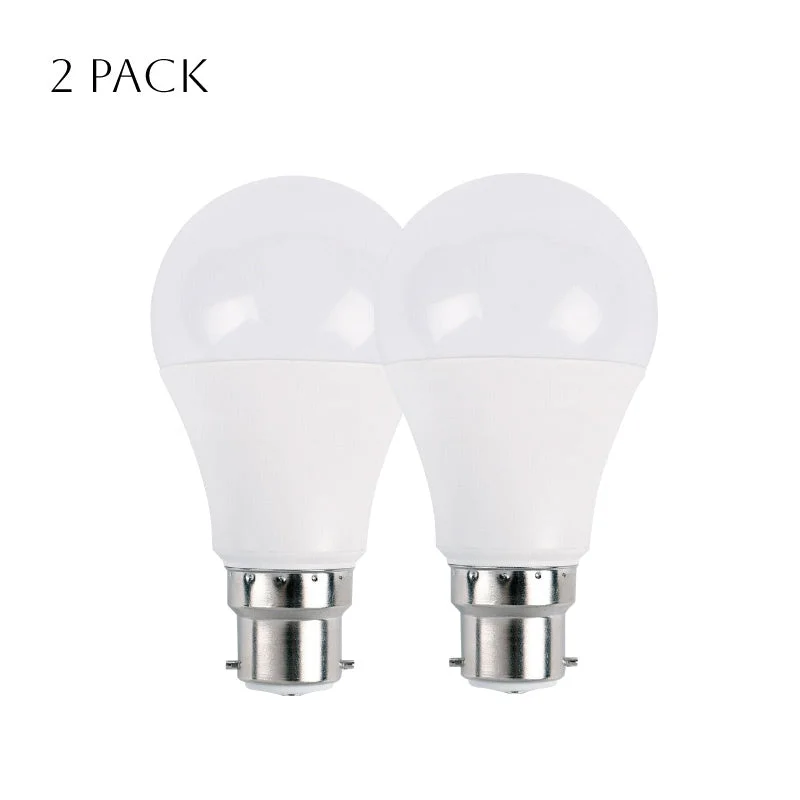 LED light bulb, 9W GLS B22, frosted glass, cool white 6000K, compact glossy tip