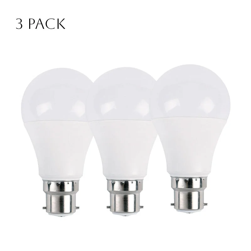 9W B22 LED bulb in cool white, frosted glass, compact B22 base, energy‑saving LED light.