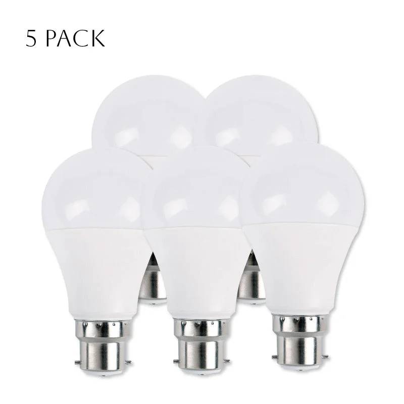 9W B22 LED bulb bright cool white, frosted glass, thermal plastic body, cold 6000K lamp suitable for indoor use