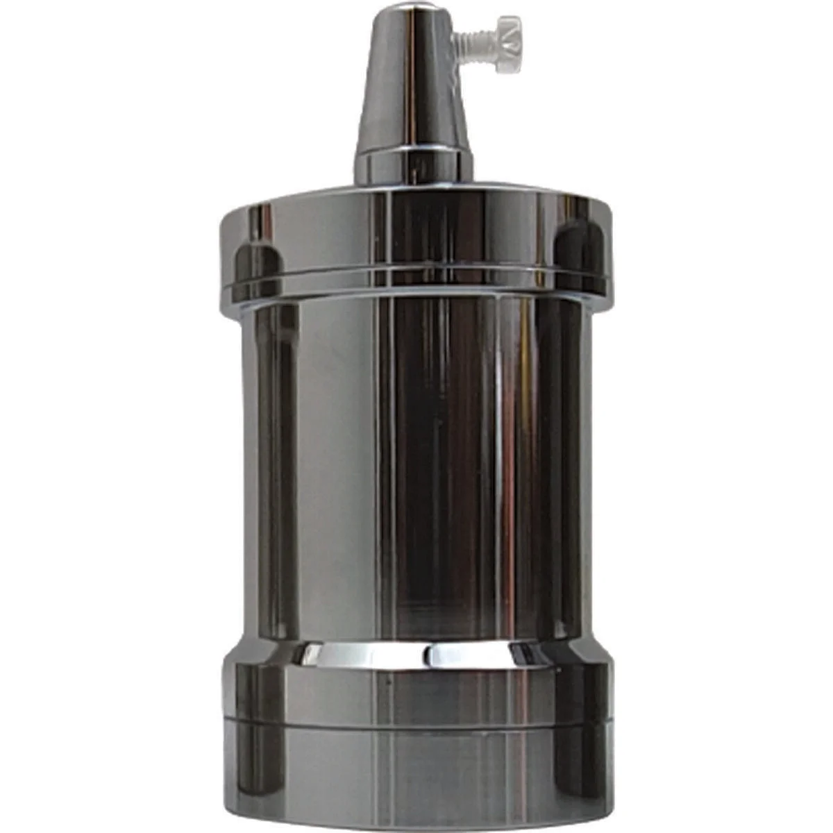 CE certified lamp holder, metal E27 screw socket in shiny black finish.