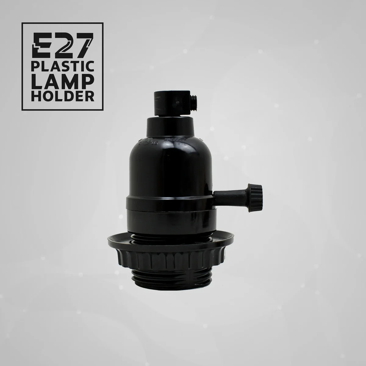 Five black plastic screw‑type E27 lamp sockets bundled together, each with a screw terminal for easy installation.