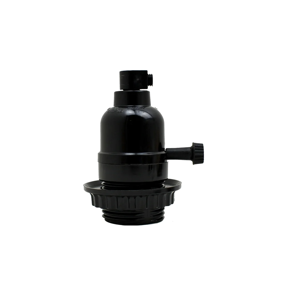 E27 bulb holder pack of five black plastic vintage screw lamp holders