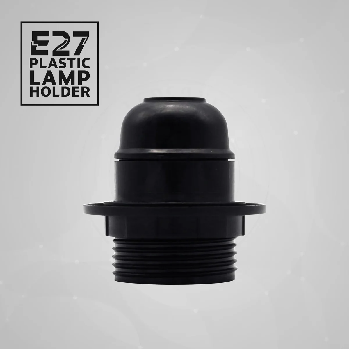 Five black industrial lamp holder for E27 Edison screw sockets with cord grips, suitable for vintage and modern lighting.