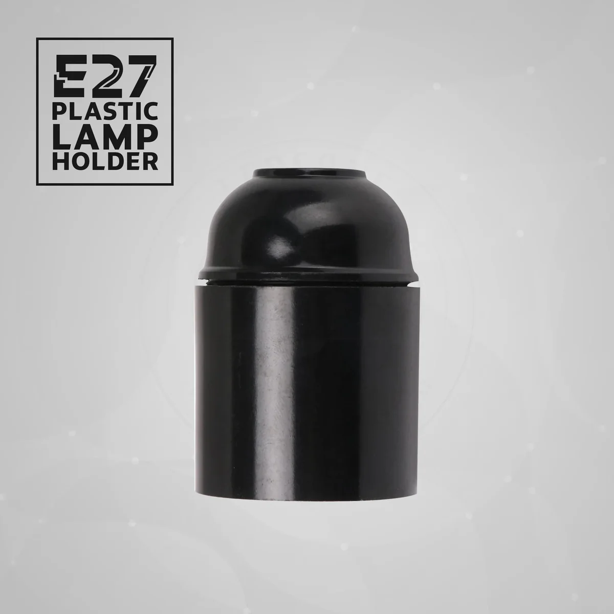 5 pack lamp holder, black E27 holders with metal screw base and heat resistant plastic housing.
