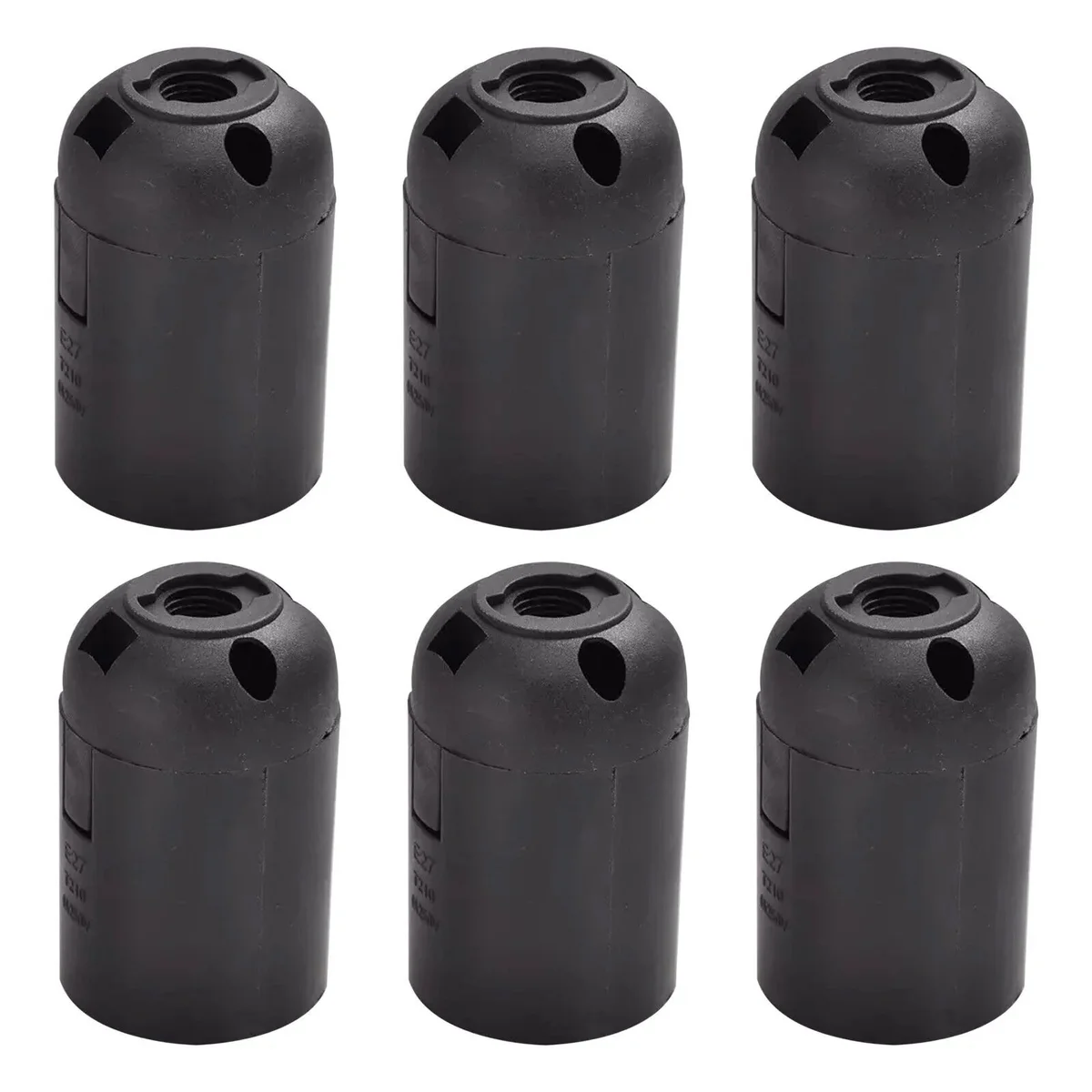 Black Edison screw lamp holder with metal body and heat‑resistant plastic, vintage style, designed for E27 bulbs