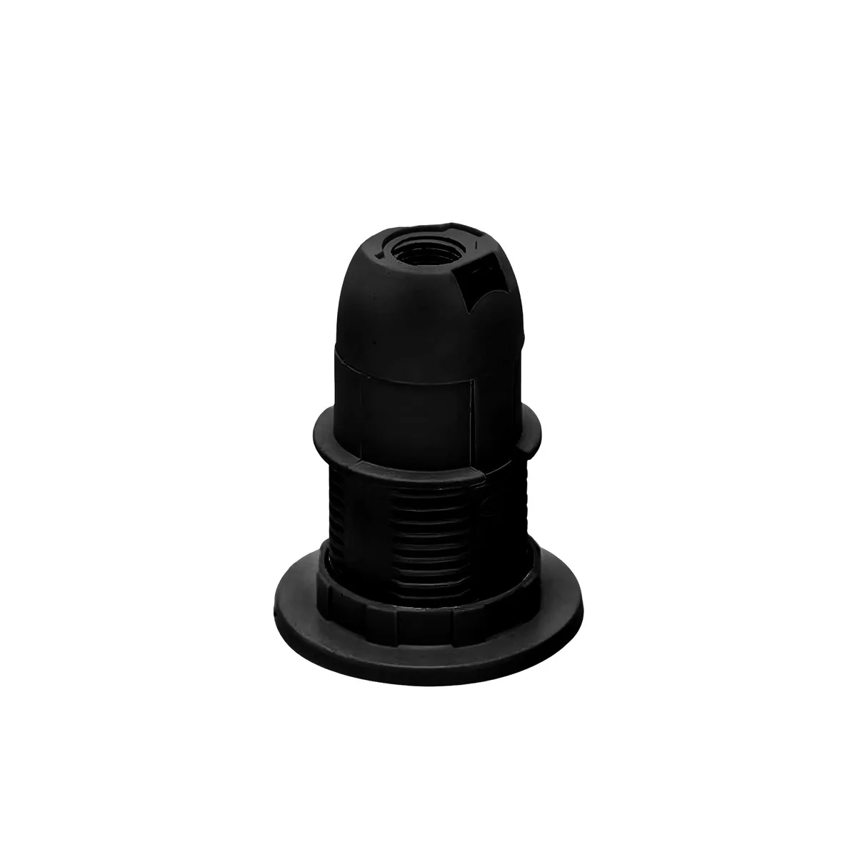 Three black plastic 60W lamp holder suitable for E14 sockets, part of a set for DIY lighting projects