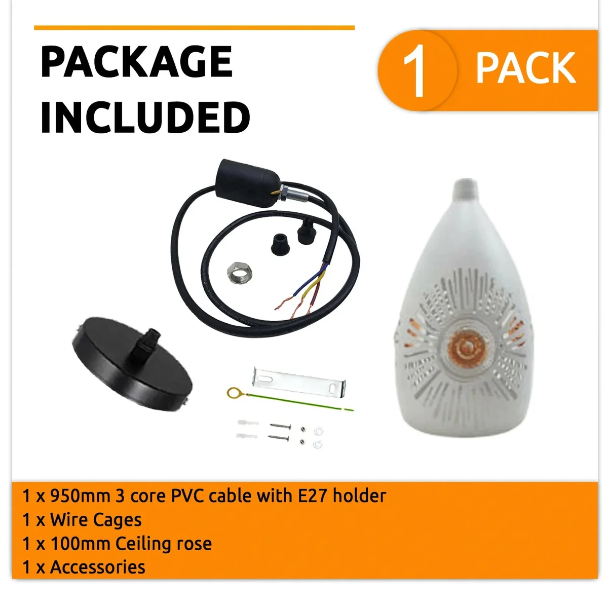 Two white metal pendant lights with adjustable cable, vintage style, hanging from ceiling.