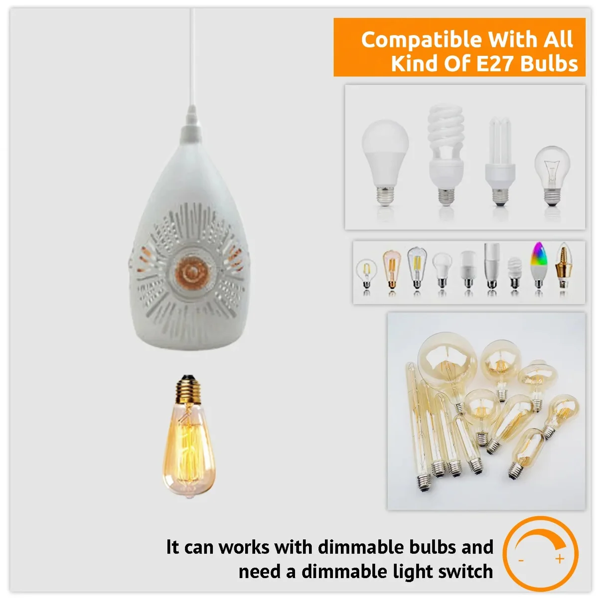 Two white metal pendant lights hanging from a ceiling, featuring a vintage retro design and a white interior shade.