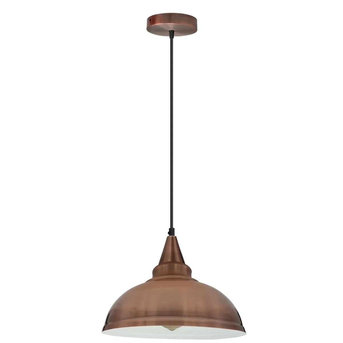Copper metal pendant lamp with cage shade, vintage finish and E27 holder, perfect for warm indoor lighting