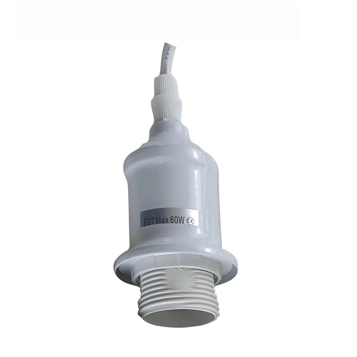 Metal ceiling lamp with three white round shades, vintage retro style, 95cm adjustable cable.