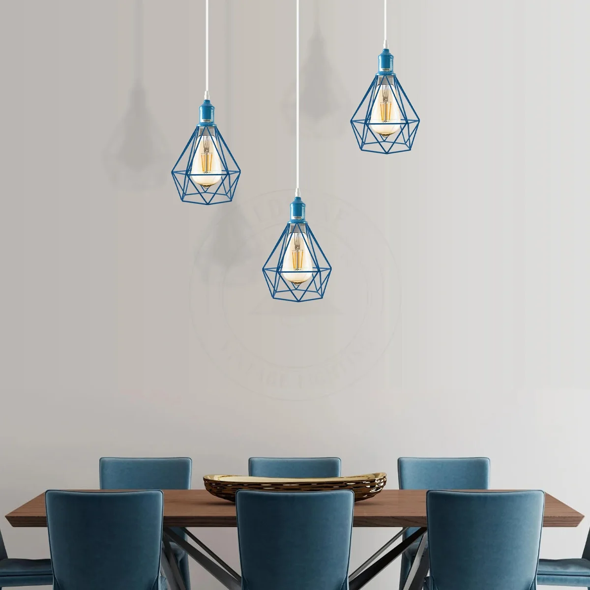 Vintage E27 bulb pendant with spray‑painted metal holder and hood, sleek design for warm indoor lighting.