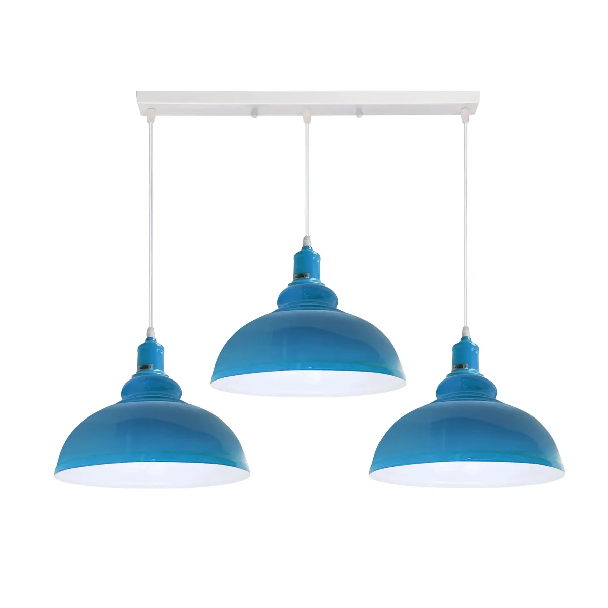 Dimmable vintage pendant with three curved metal pendants, each holding an E27 lamp, for indoor ceiling.
