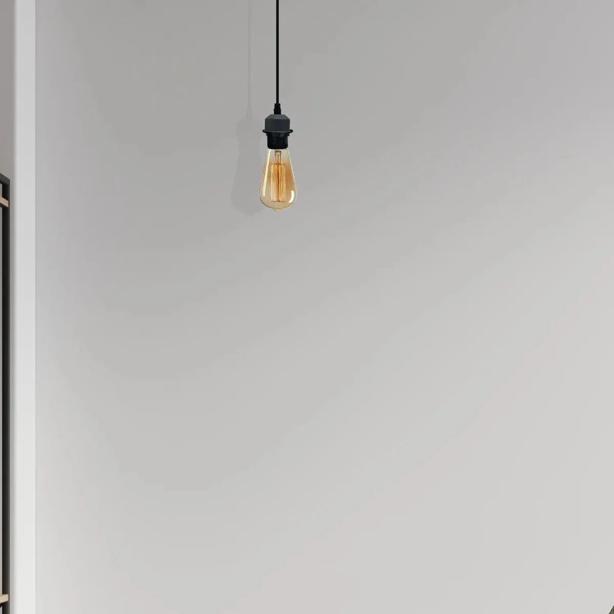 Two vintage-style dimmable pendant lights with E27 holders and 95cm metal/pvc cables, ready for indoor use.