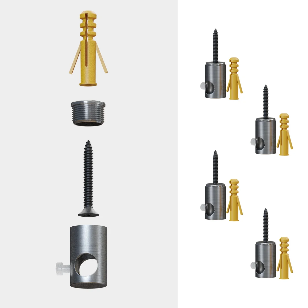 Pendant light cable hook with steel screw thread and side power button, ready to attach a 3/8-inch threaded light stand.