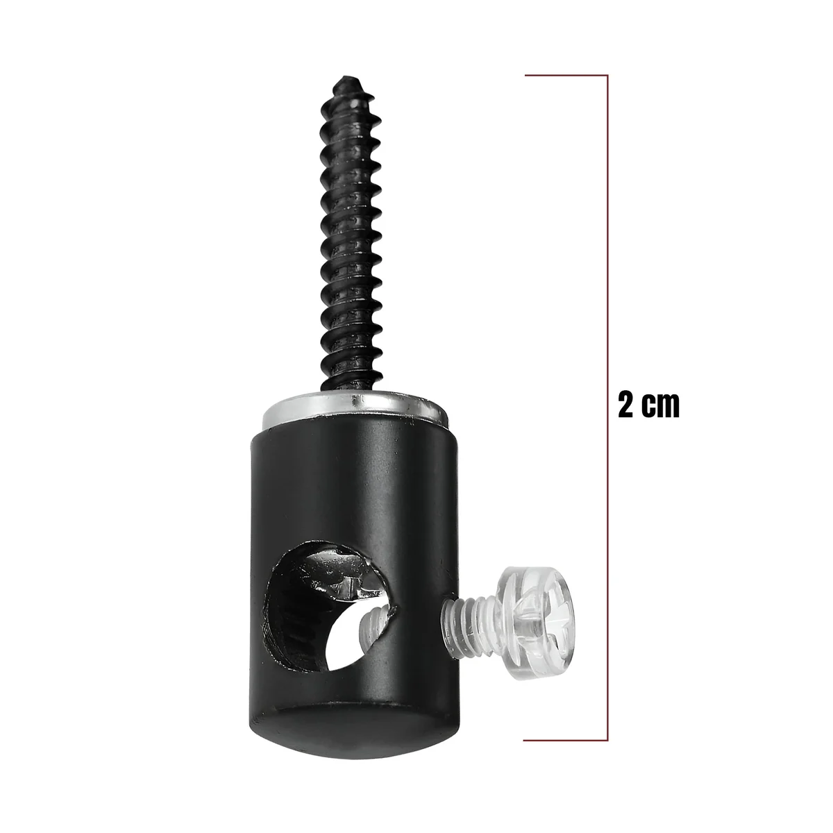 Steel lighting hook fixture with 3/8-inch screw thread and a strong power button for mounting lightweight accessories.