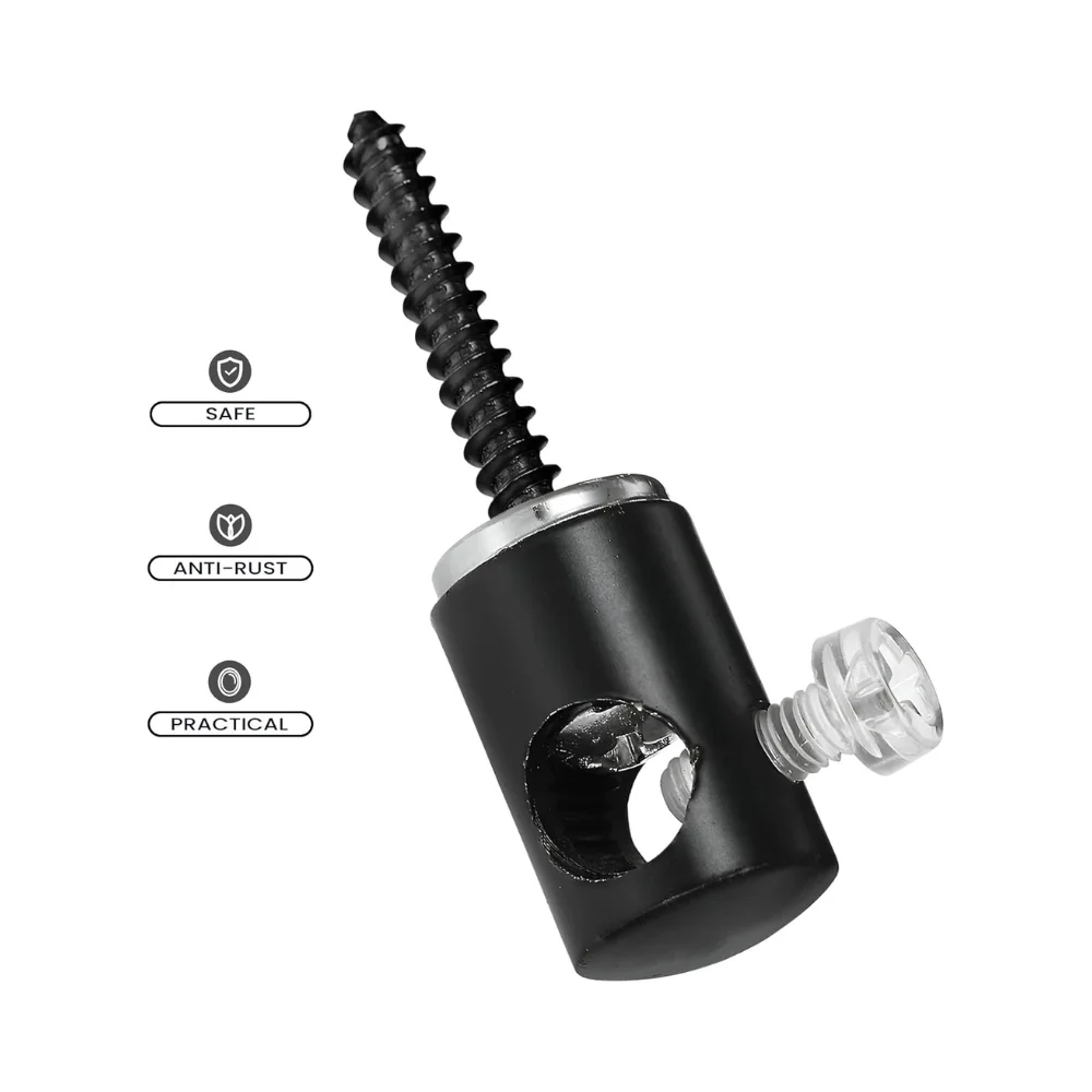 Metal cable hook fixture for threading light stands, 3/8-inch screw, steel construction, single unit