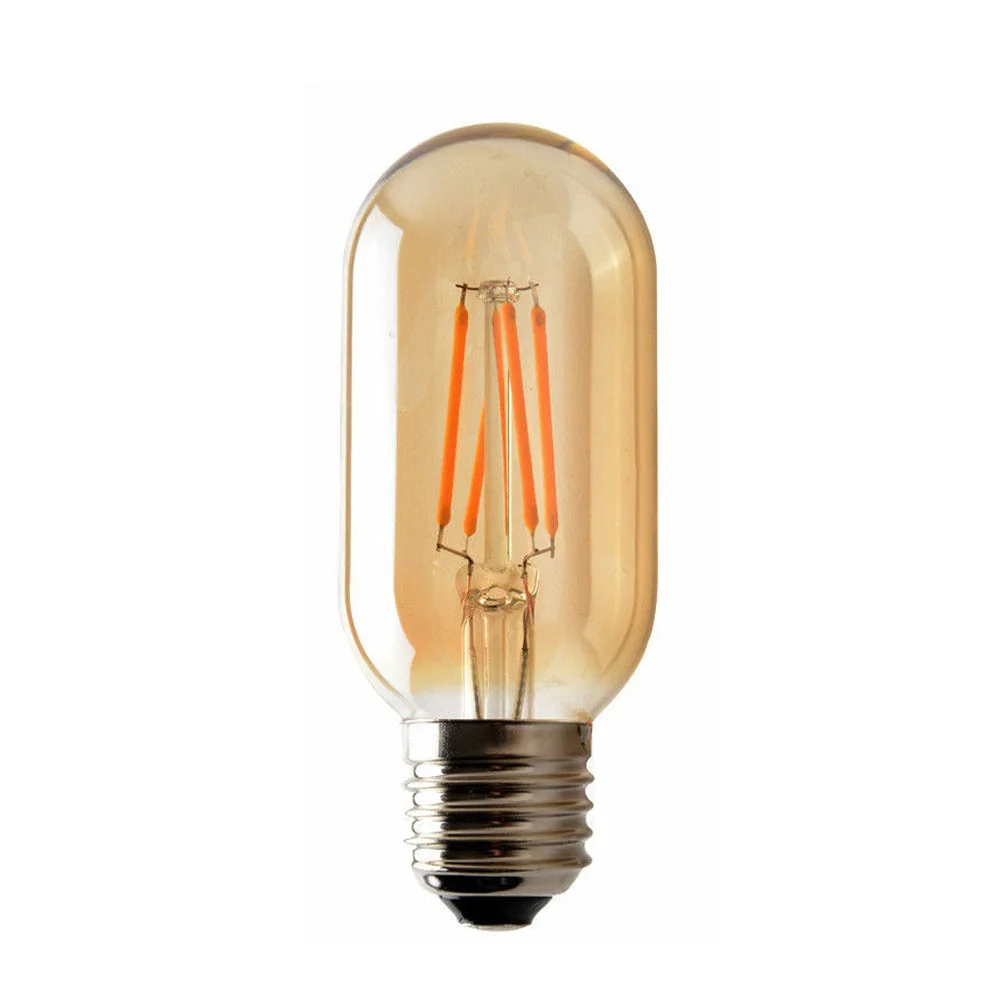 Three amber LED vintage Edison bulbs, 4W each, 450lm, E27 base, packaged together – energy saving bulbs