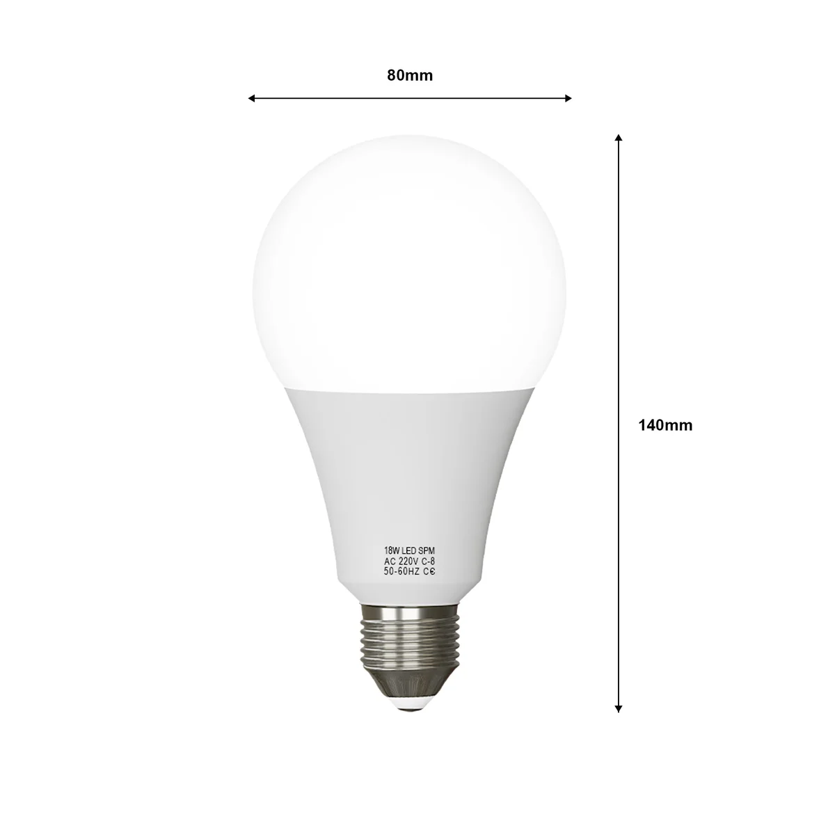 Warm white LED filament bulb, 18W, E27 screw base, energy saving light bulb with clear glass and vintage style.