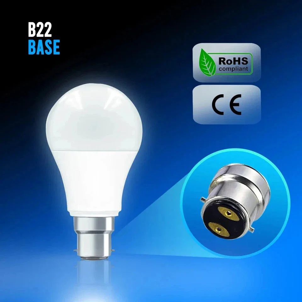 5W cool white LED bulb, B22 base, frosted thermal plastic, 550 lumens