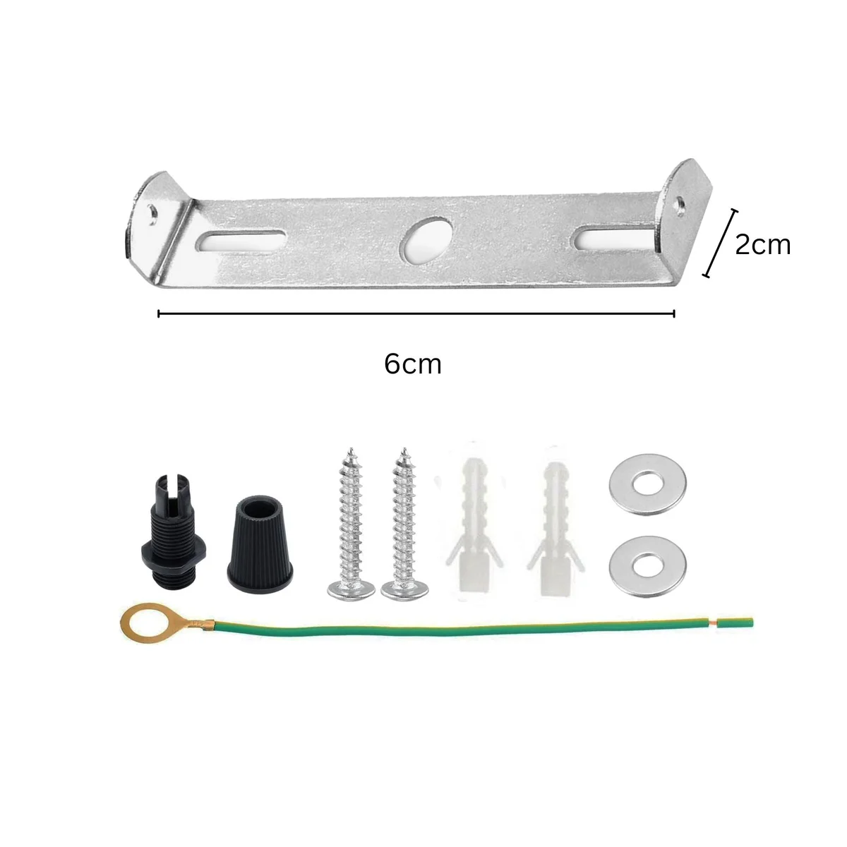 60mm metal ceiling plate, riveted strap side fitting for hanging chandeliers.